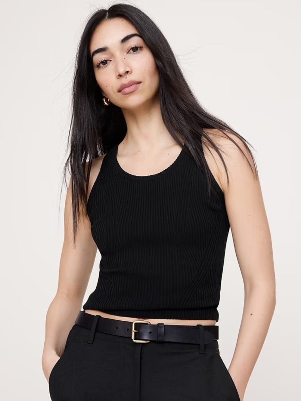 Banana Republic Black Ribbed Tank Top